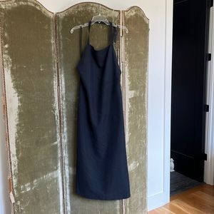 Navy halter midi dress